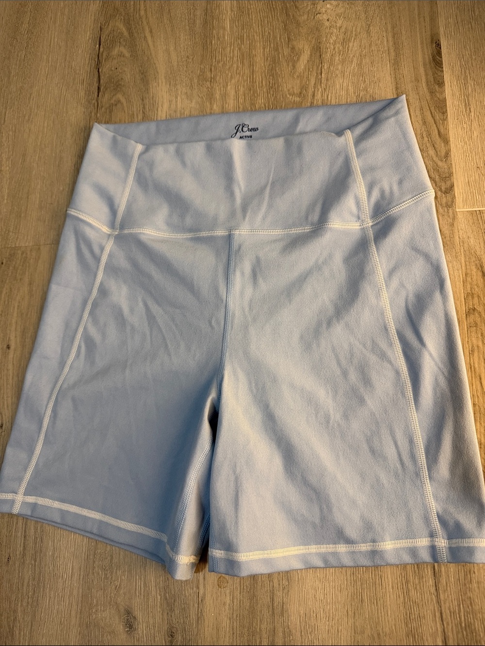 J. Crew Pale Blue High-Waist Active Shorts